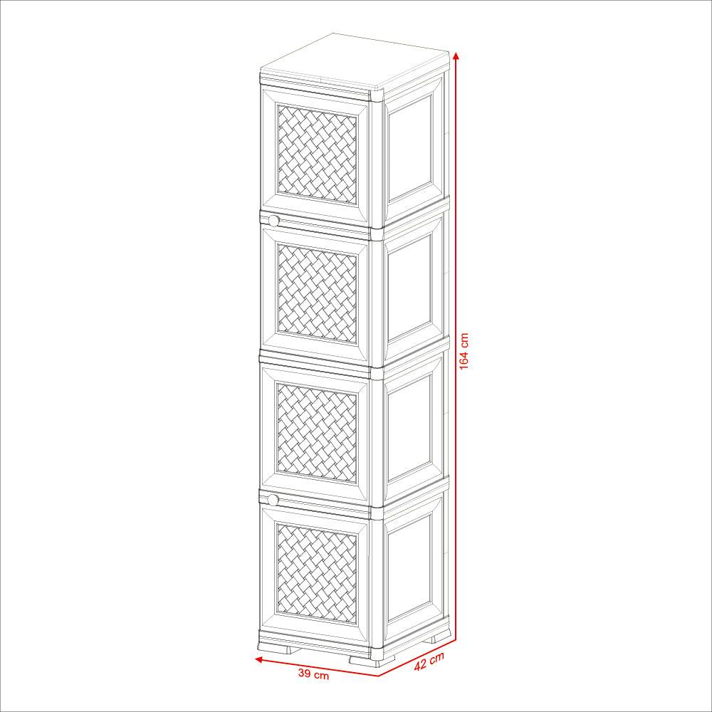 Mueble Organizador Elegance Donatello Rattan color Blanco Marqueza para Habitación.