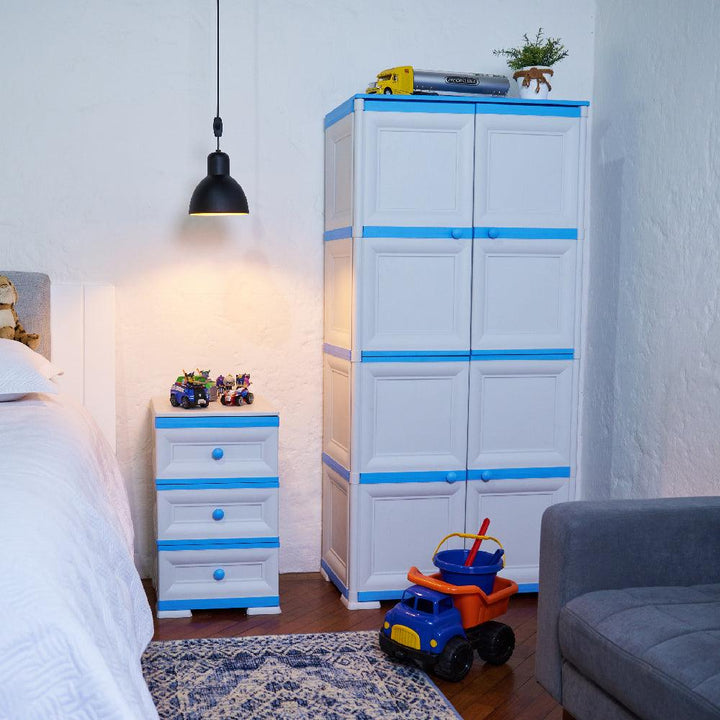 Mueble Organizador Elegance Da Vinci Liso, Infantil Azul, Con Cuatro P -  VIRTUAL MUEBLES