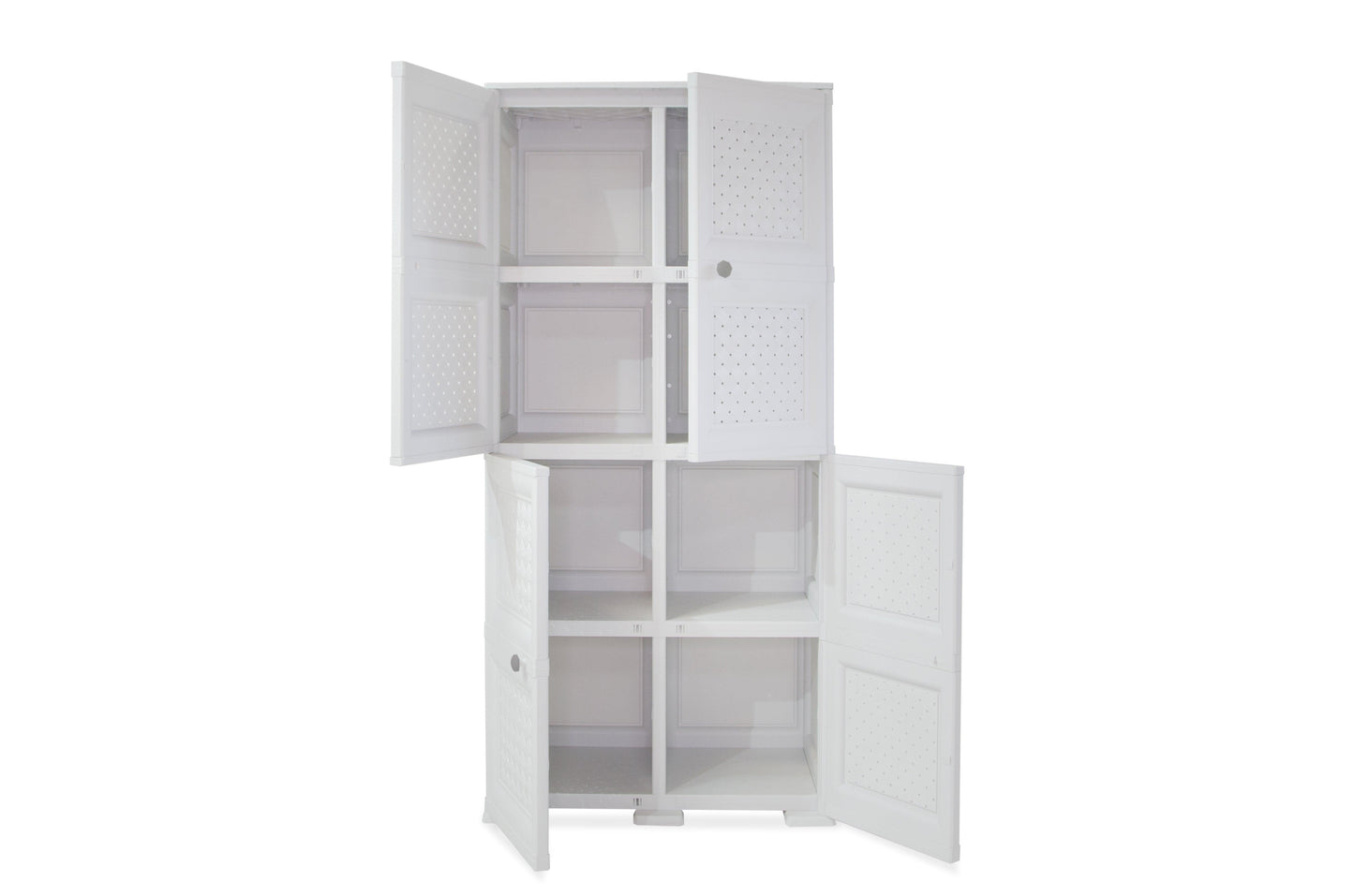 Mueble Organizador Elegance Rattan Da Vinci color Blanco Perla para Habitación.