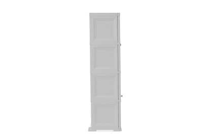 Mueble Organizador Elegance Rattan Da Vinci color Blanco Perla para Habitación.