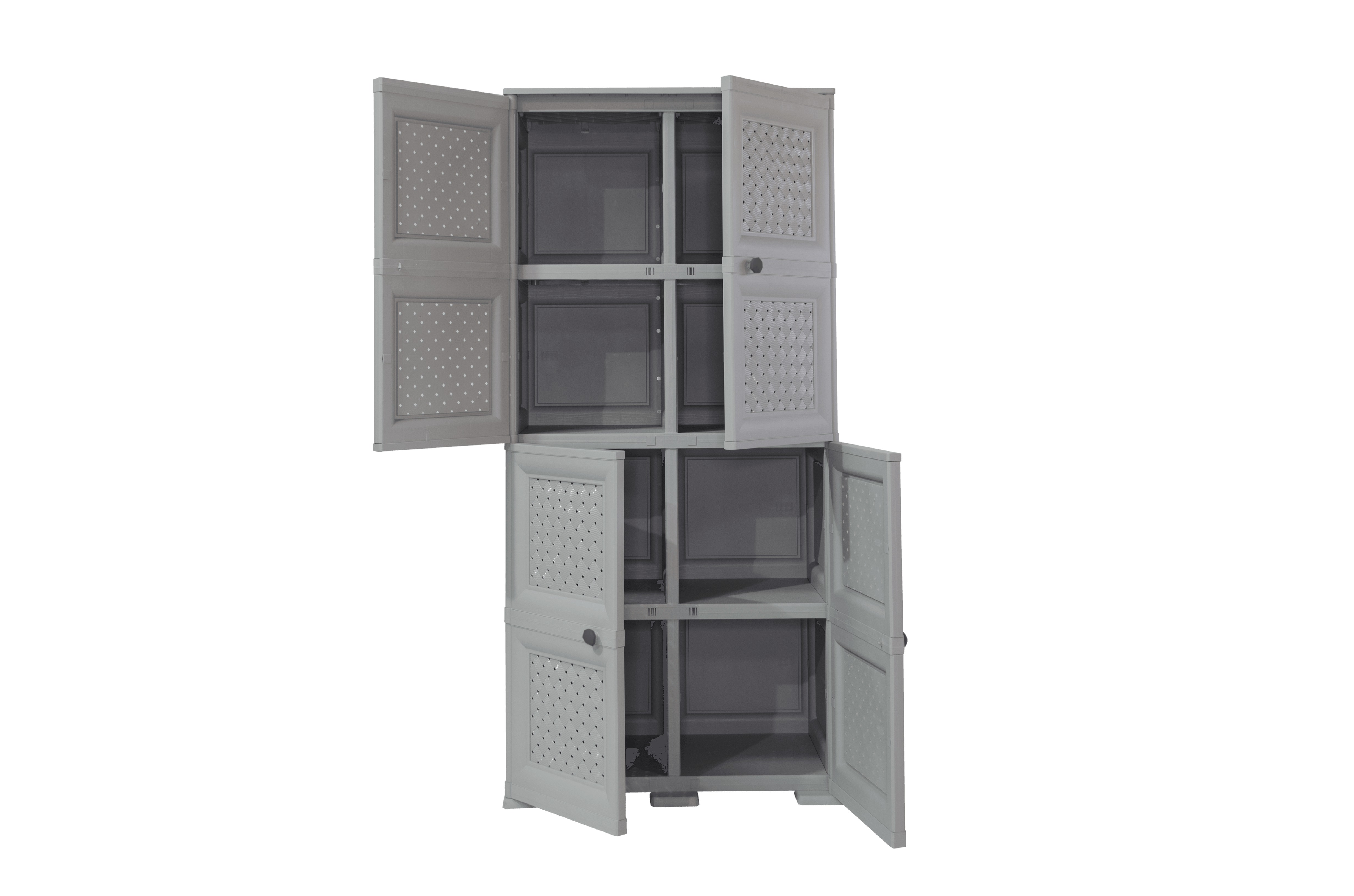 Mueble Organizador Elegance Rattan Da Vinci color Gris para Habitación.