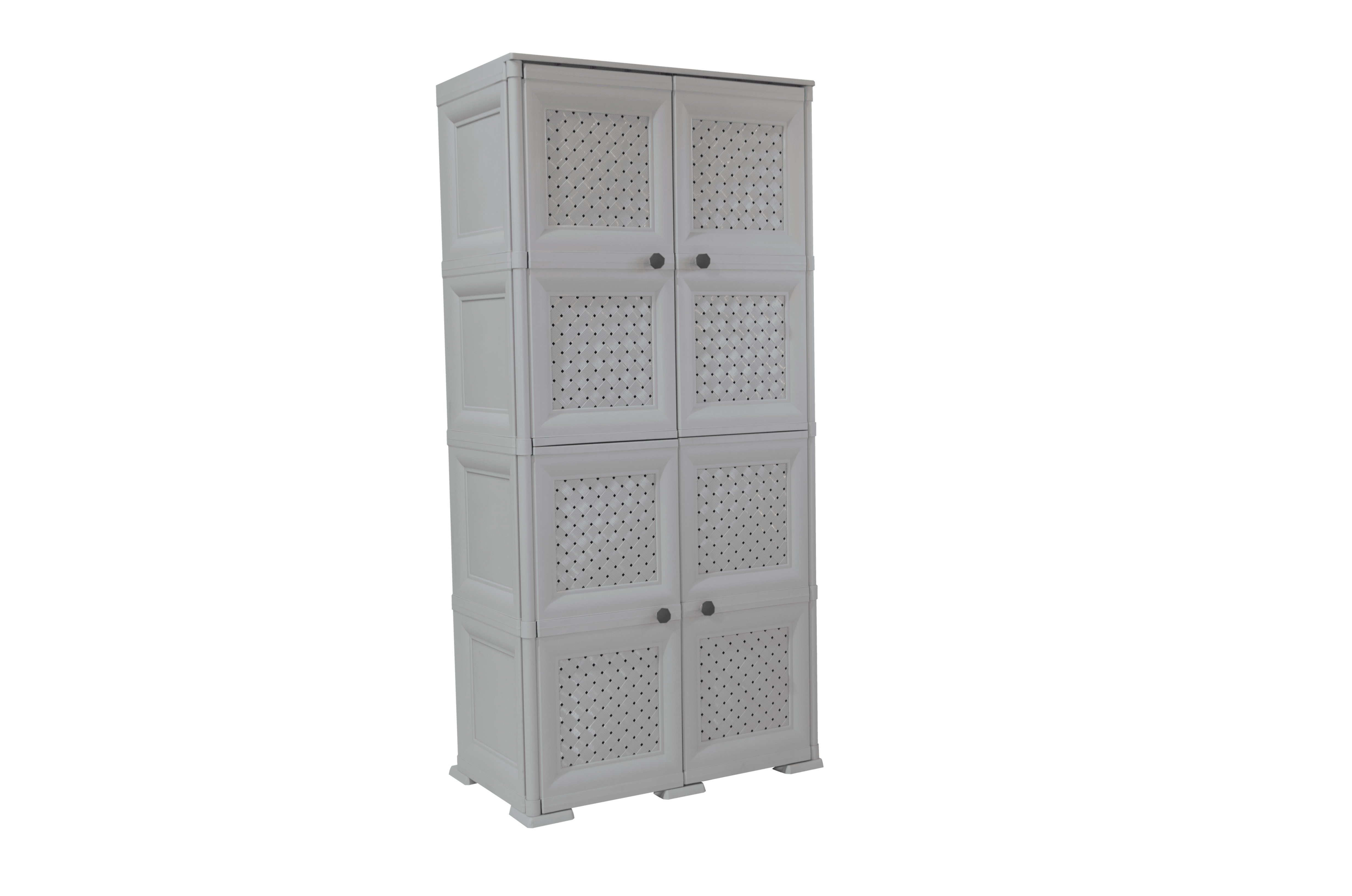 Mueble Organizador Elegance Rattan Da Vinci color Gris para Habitación.