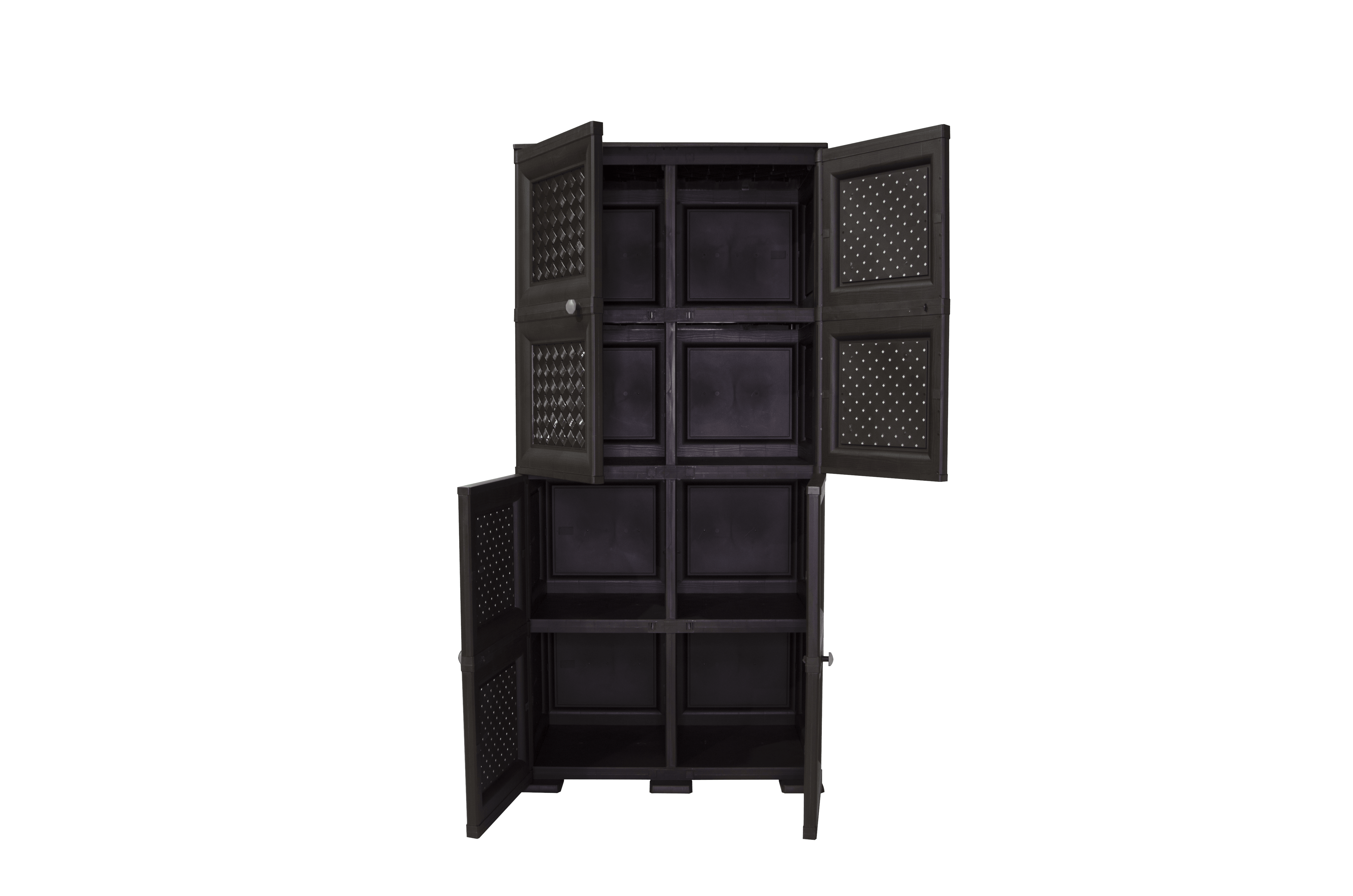 Mueble Organizador Elegance Rattan Da Vinci color Wengue para Habitación.