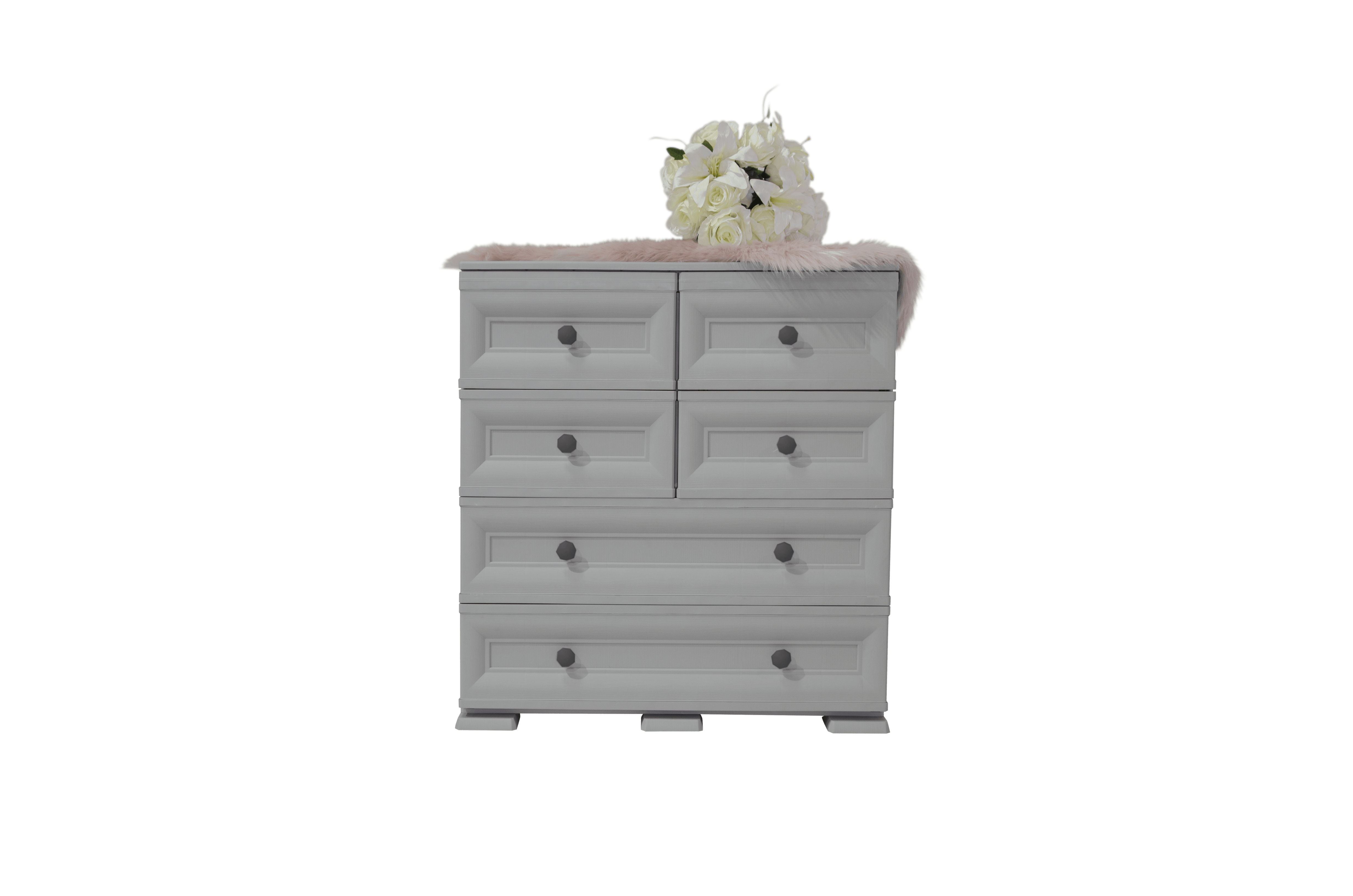 Mueble Organizador Elegance Dali color Gris para Habitación.