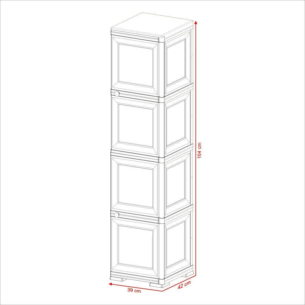 Mueble Organizador Elegance Donatello color Liso Gris para Habitación.