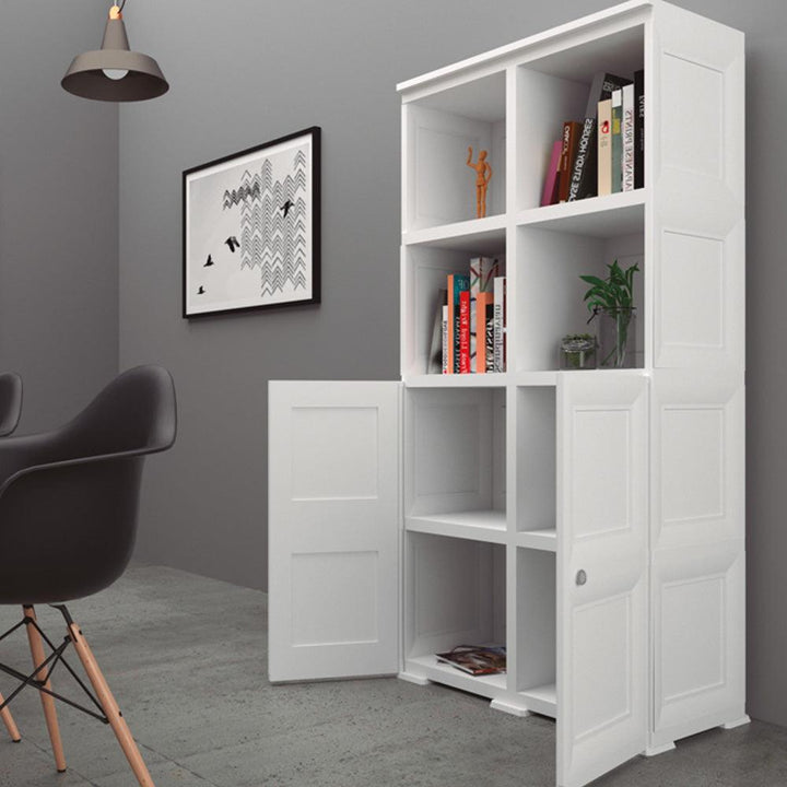 Mueble Organizador Elegance Liso Monet, Blanco Perla, con Dos Puertas -  VIRTUAL MUEBLES