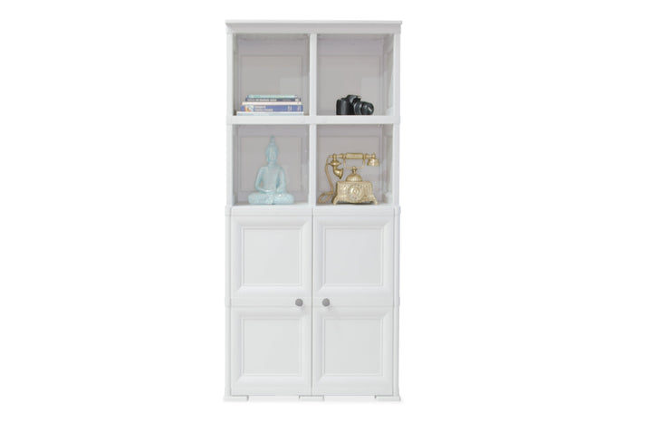 Mueble Organizador Elegance Liso Monet color Blanco Perla para Habitación.