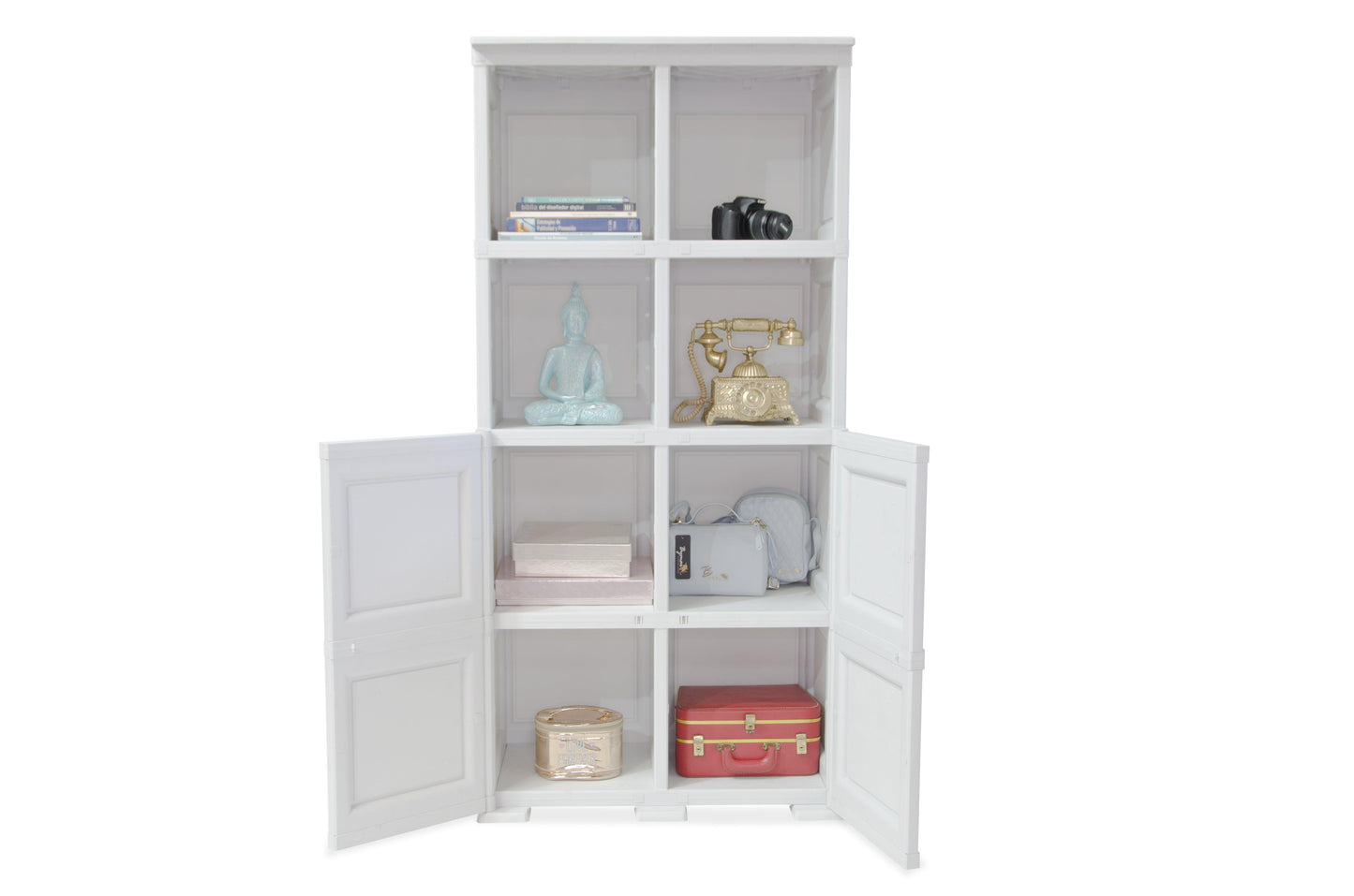 Mueble Organizador Elegance Liso Monet color Blanco Perla para Habitación.