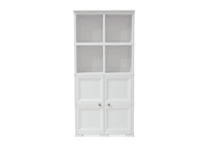 Mueble Organizador Elegance Liso Monet color Blanco Perla para Habitación.