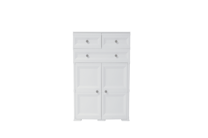 Mueble Organizador Elegance Picasso color Blanco Perla para Habitación.