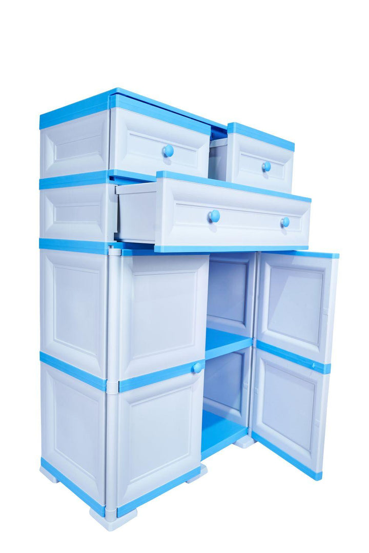 Mueble Organizador Elegance Picasso Infantil color Azul para Habitación.