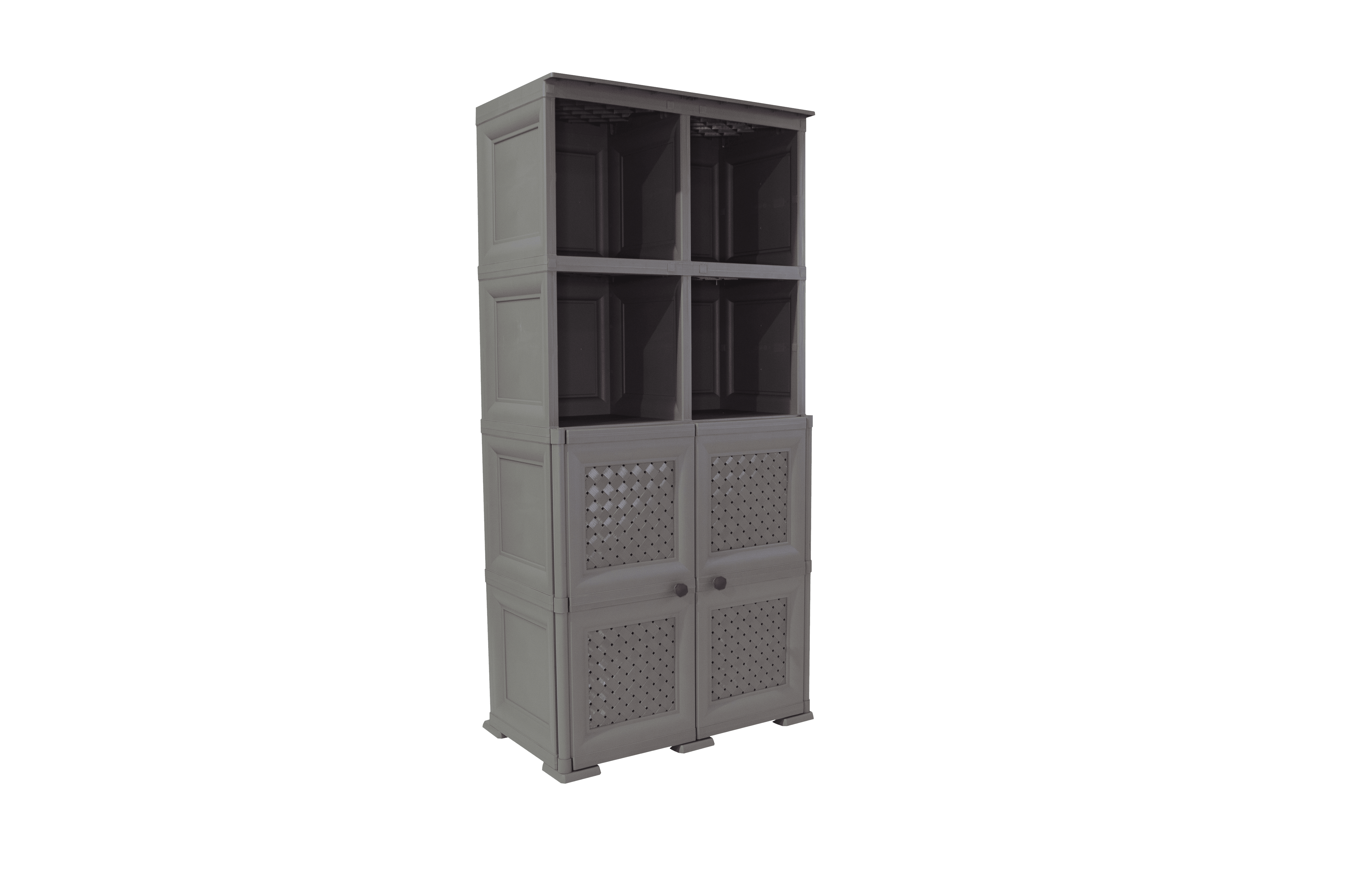 Mueble Organizador Elegance Rattan Monet color Cocoa para Habitación.