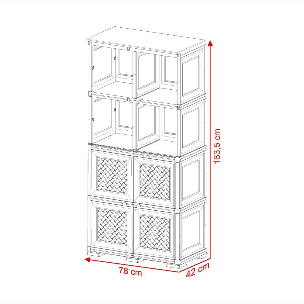 Mueble Organizador Elegance Rattan Monet color Wengue para Habitación.