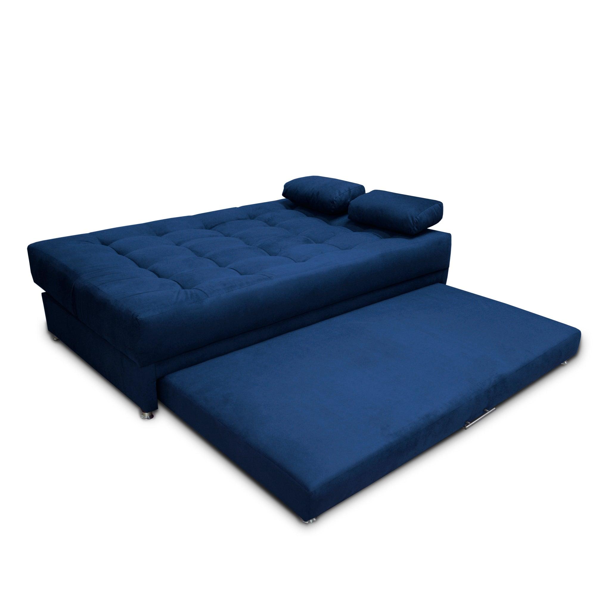 Sofacama Tarima Matter Tela Azul - VIRTUAL MUEBLES