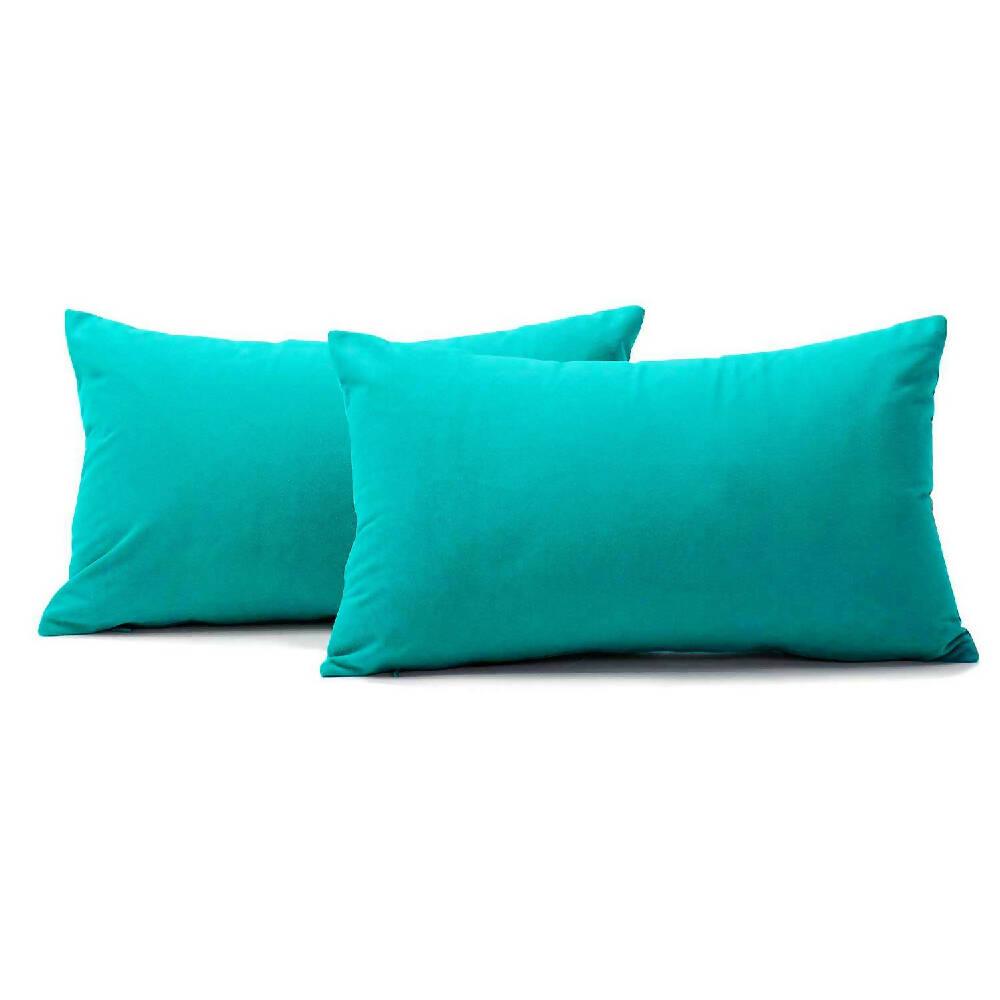 Kit x2 Funda para Cojin Almohada Tela 70x50 Turquesa