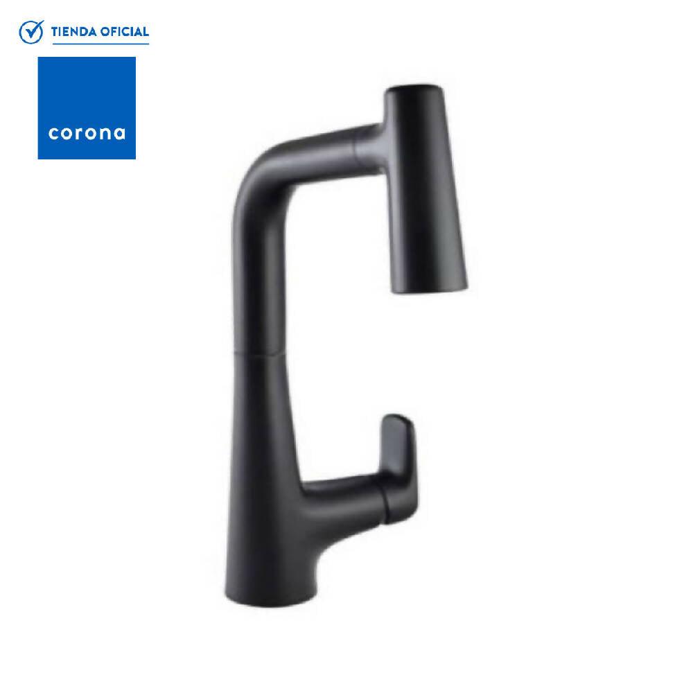 Grifería Lavaplatos Corona Monocontrol Liquid Mate Black - VIRTUAL MUEBLES