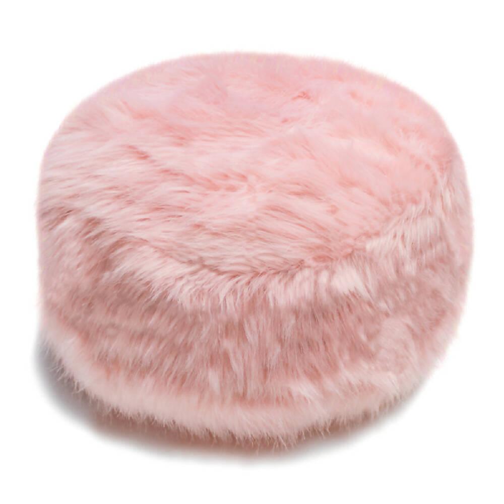 Puff Descansapies Reposapies En Peluche Rosado - VIRTUAL MUEBLES