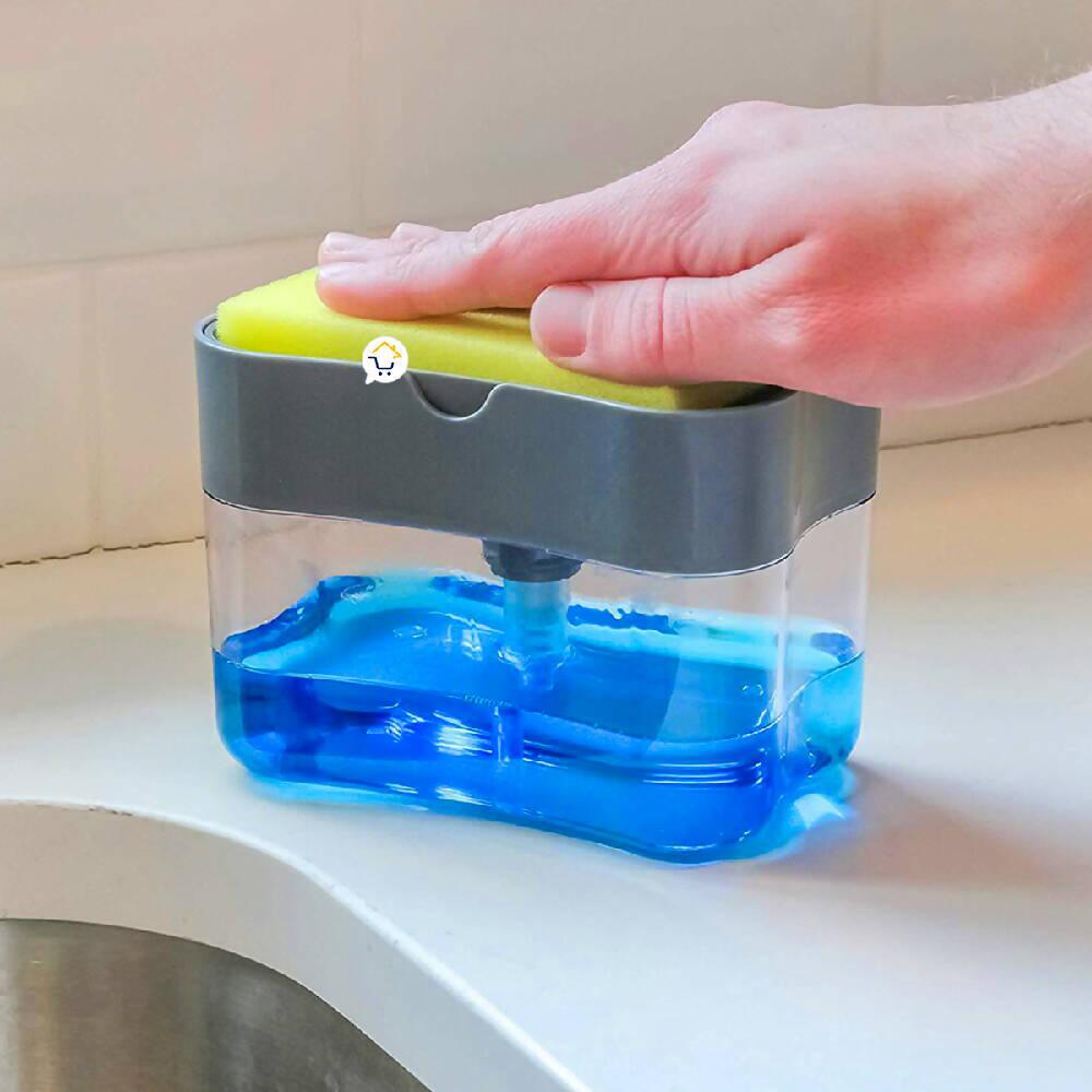 Dispensador Jabón Lavaplatos Esponja Cocina GRIS DSCO02