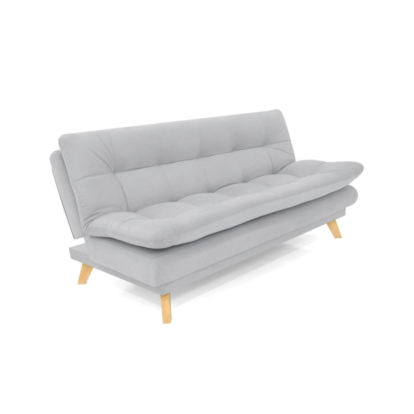 Sofa Cama Munich 3 Posiciones Tela Plata - VIRTUAL MUEBLES