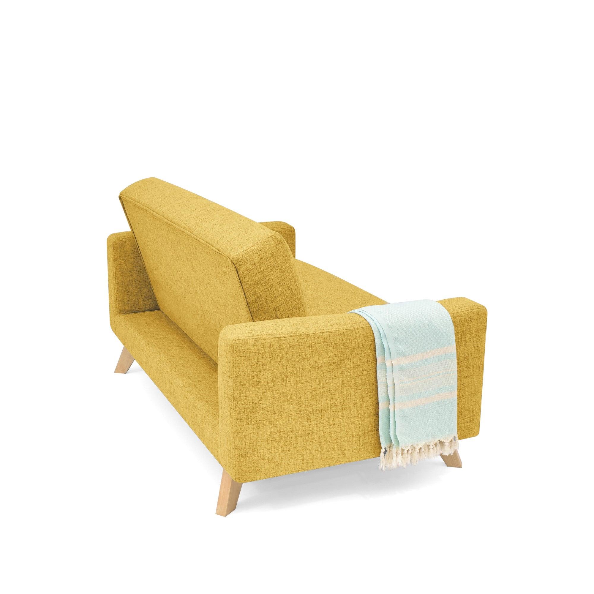 Sofa 2 Puestos Barza Tela Mostaza - VIRTUAL MUEBLES