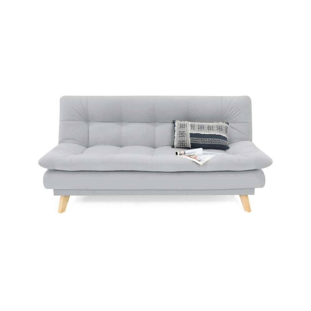 Sofa Cama Munich 3 Posiciones Tela Plata - VIRTUAL MUEBLES