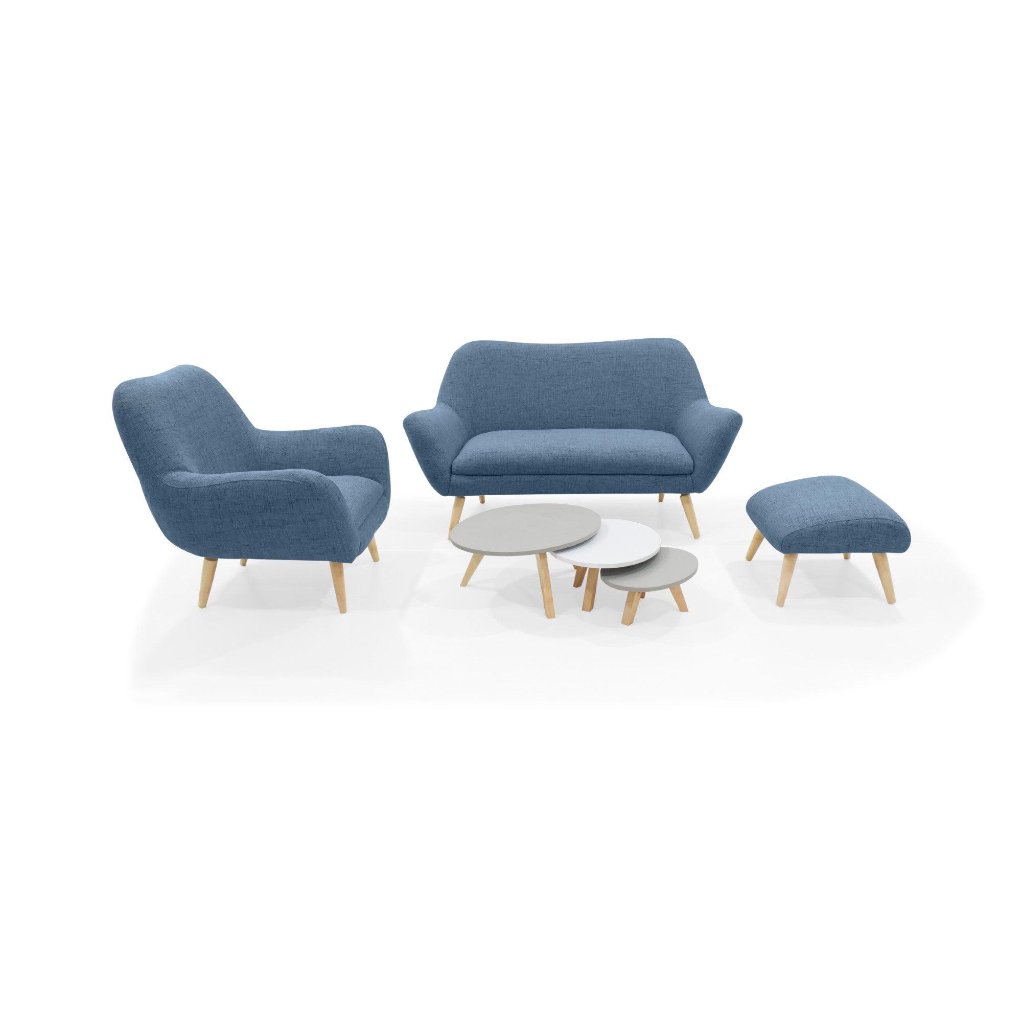 Sofa Cannes Tela Poliester Indigo - VIRTUAL MUEBLES