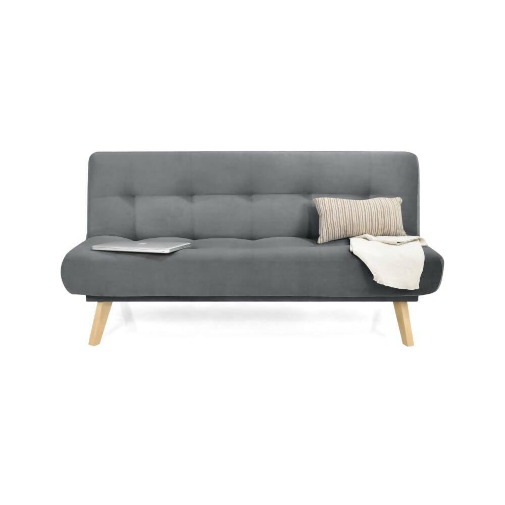 Sofa Cama Porto 3 Posiciones Tela Gris - VIRTUAL MUEBLES