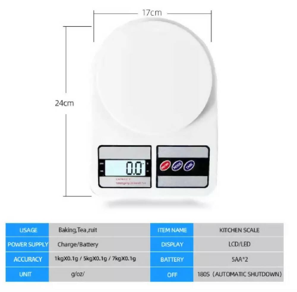 Balanza Gramera Bascula Digital Cocina Tara 10Kg Portátil Utensilios de Cocina
