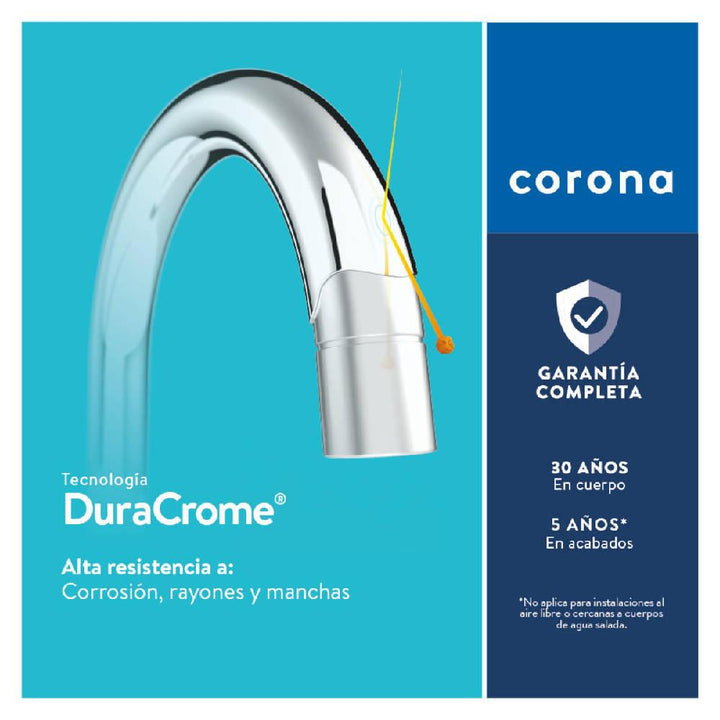 Grifería Lavamanos Corona Monocontrol Koral Alta Niquel - VIRTUAL MUEBLES