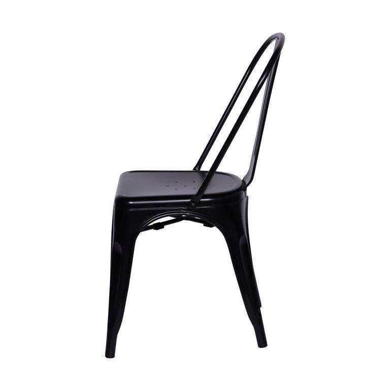 Kit por 2 Silla Tolix Metalica Para Comedor Restaurante -Negra - VIRTUAL MUEBLES