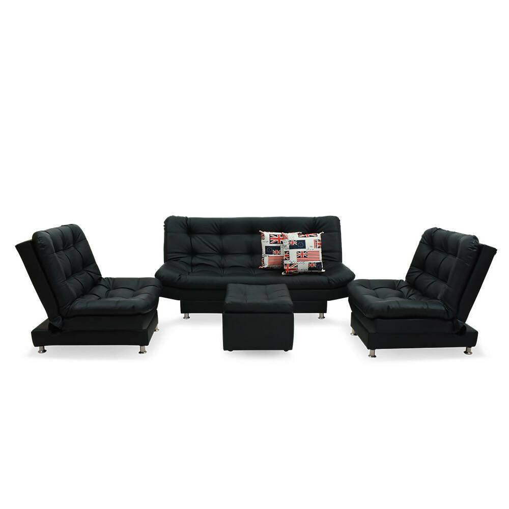 Sala moltochic sintético negro - VIRTUAL MUEBLES