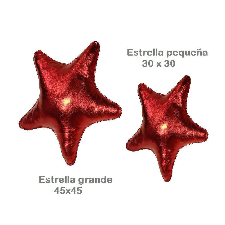 Cojin Decorativo Navideño Estrella x2 Rojo - VIRTUAL MUEBLES