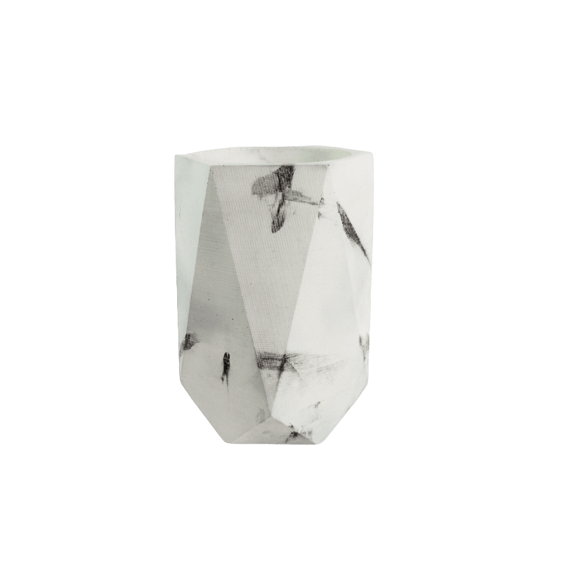 Florero Jarrón de Cemento 11x7 cm Mármol Negro - VIRTUAL MUEBLES