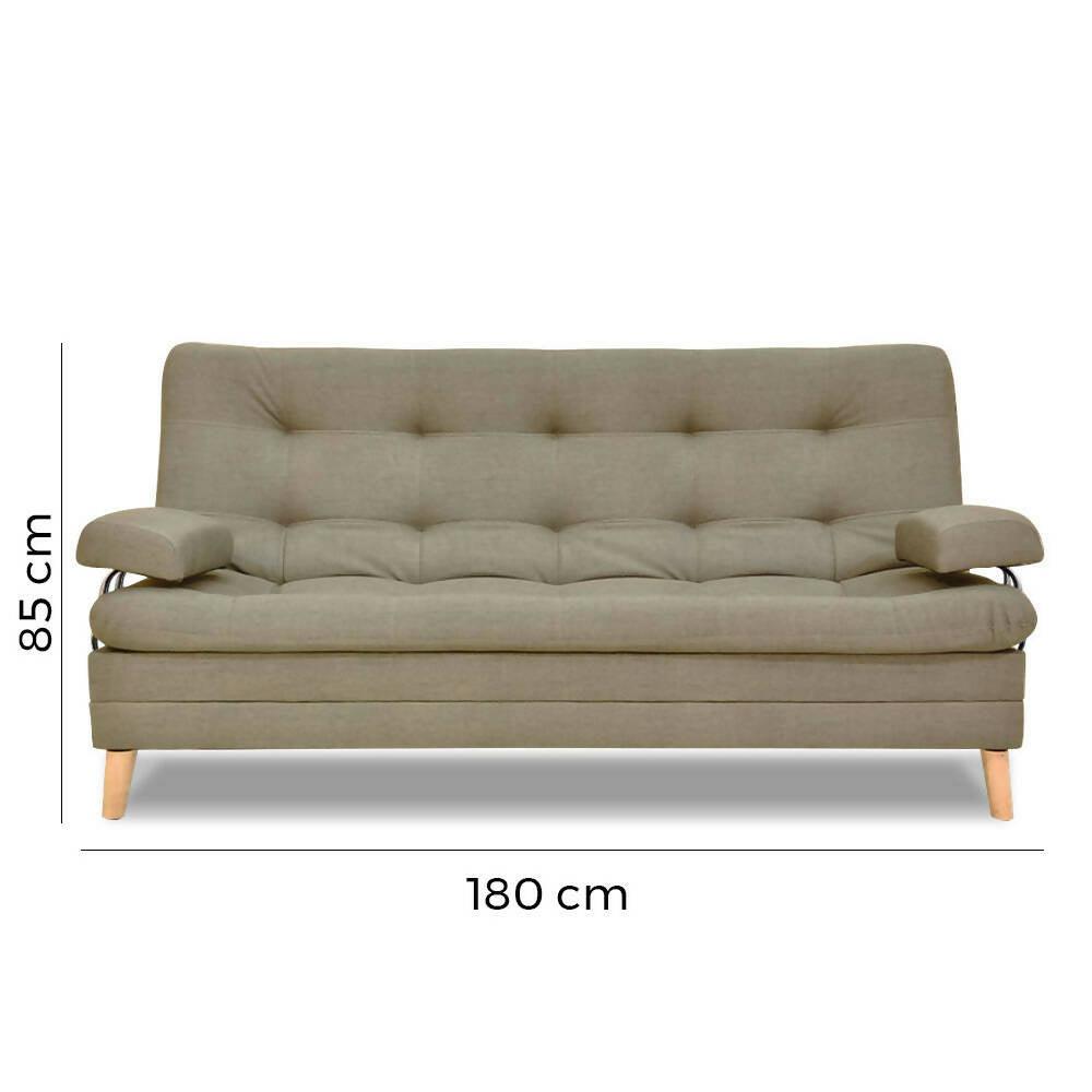 Sofá cama cooper con brazos poliéster beige - VIRTUAL MUEBLES