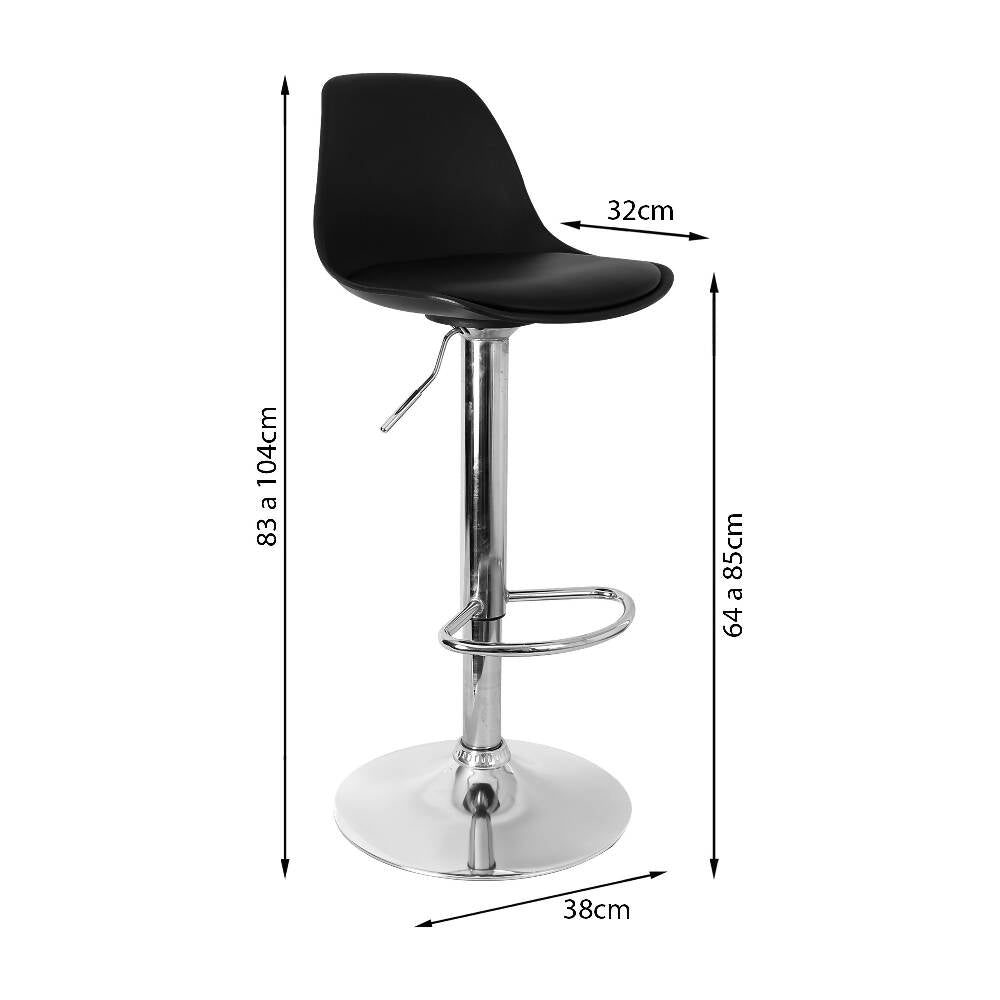 Kit por 2 Silla Oslo Tipo Bar - Negra