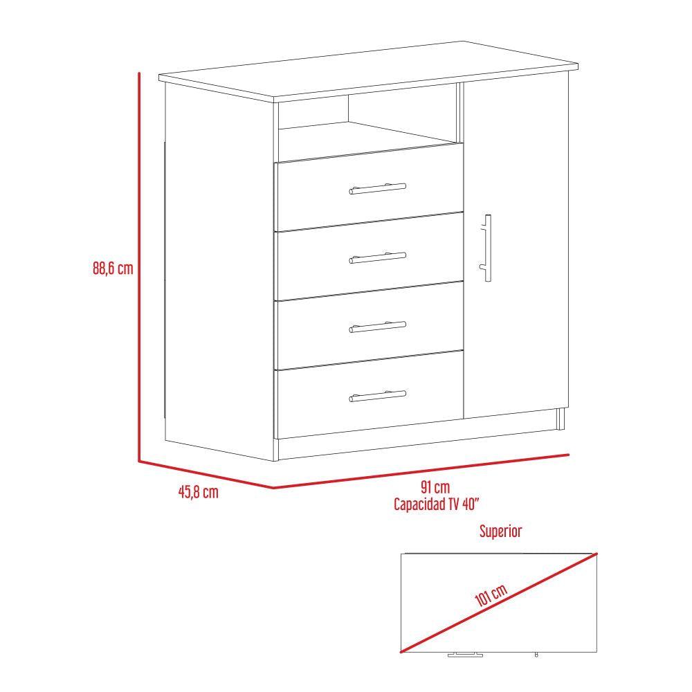 Organizador Barlovento color Blanco Perla Para Sala.
