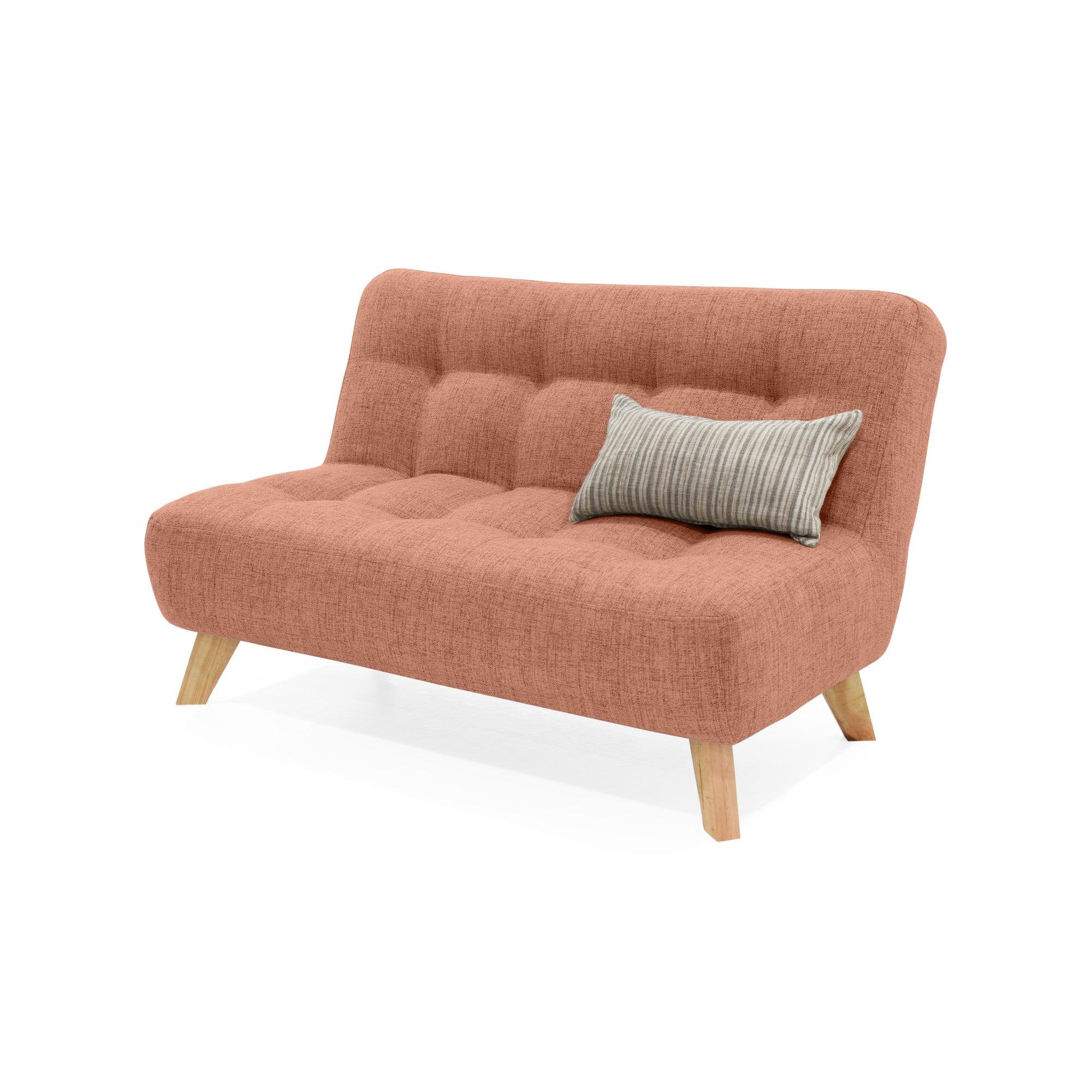 Sofa Navara 2 Puestos Tela Poliester Salmon - VIRTUAL MUEBLES