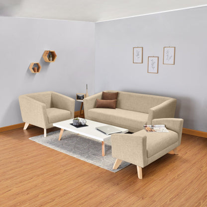 Sofa Montreal 3 Puestos Tela Poliester Beige - VIRTUAL MUEBLES