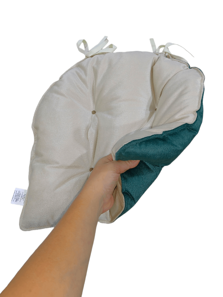 Cojin Para Silla Doble Faz Tela Pet-friendly - Verde y Marfil x4