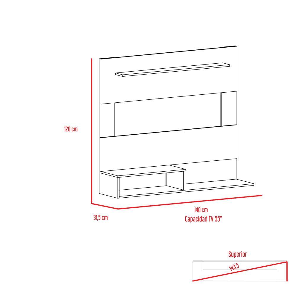 Combo para Habitación Genova, incluye Panel de TV y Organizador.