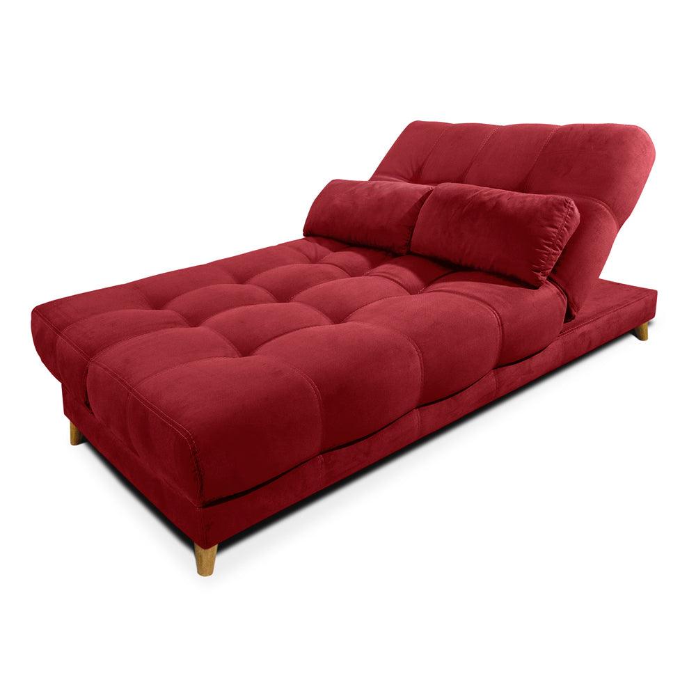 Sofacama Martins 5 Posiciones Tela Rojo - VIRTUAL MUEBLES
