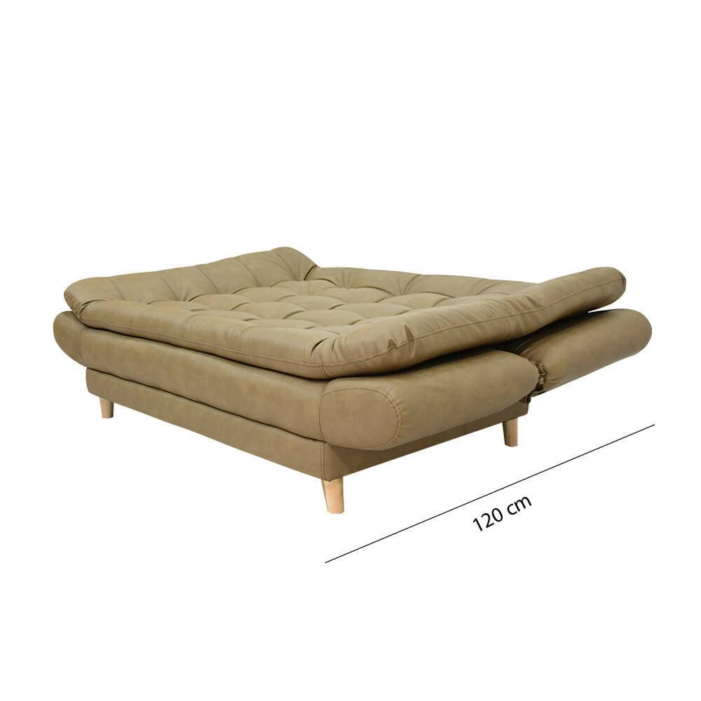 Sofá cama Damasco capuchino sintético - VIRTUAL MUEBLES