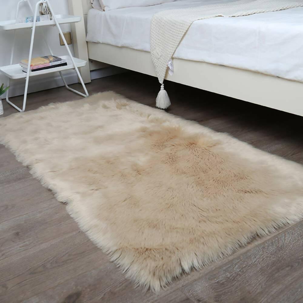 Tapete Pie de Cama Antideslizante 110x60 Crema - VIRTUAL MUEBLES