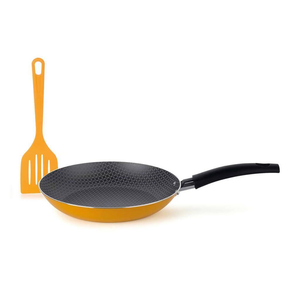 Sartén con Espátula Aspiración 20 cm Amarillo - VIRTUAL MUEBLES