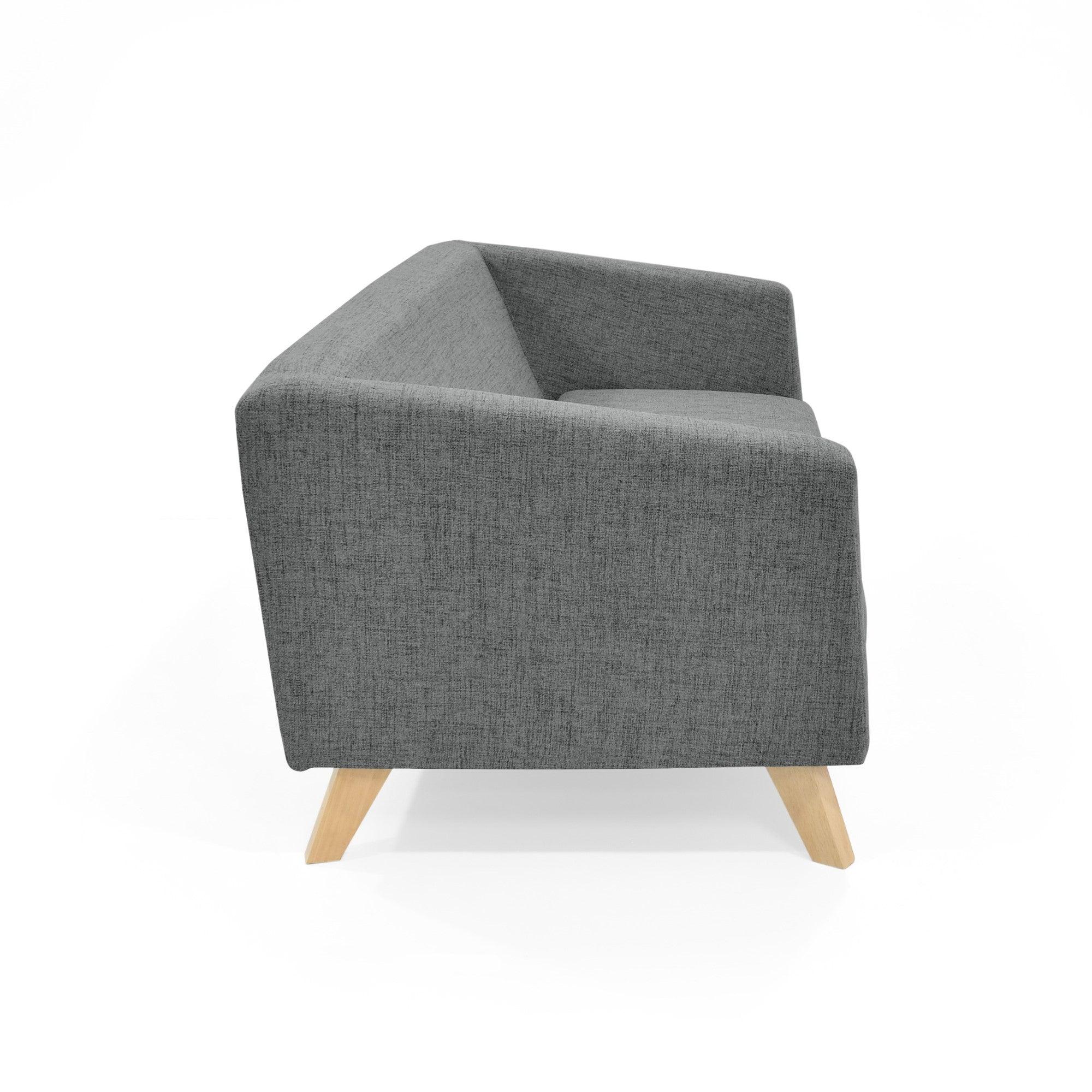 Sofa Montreal 3 Puestos Tela Poliester Gris - VIRTUAL MUEBLES
