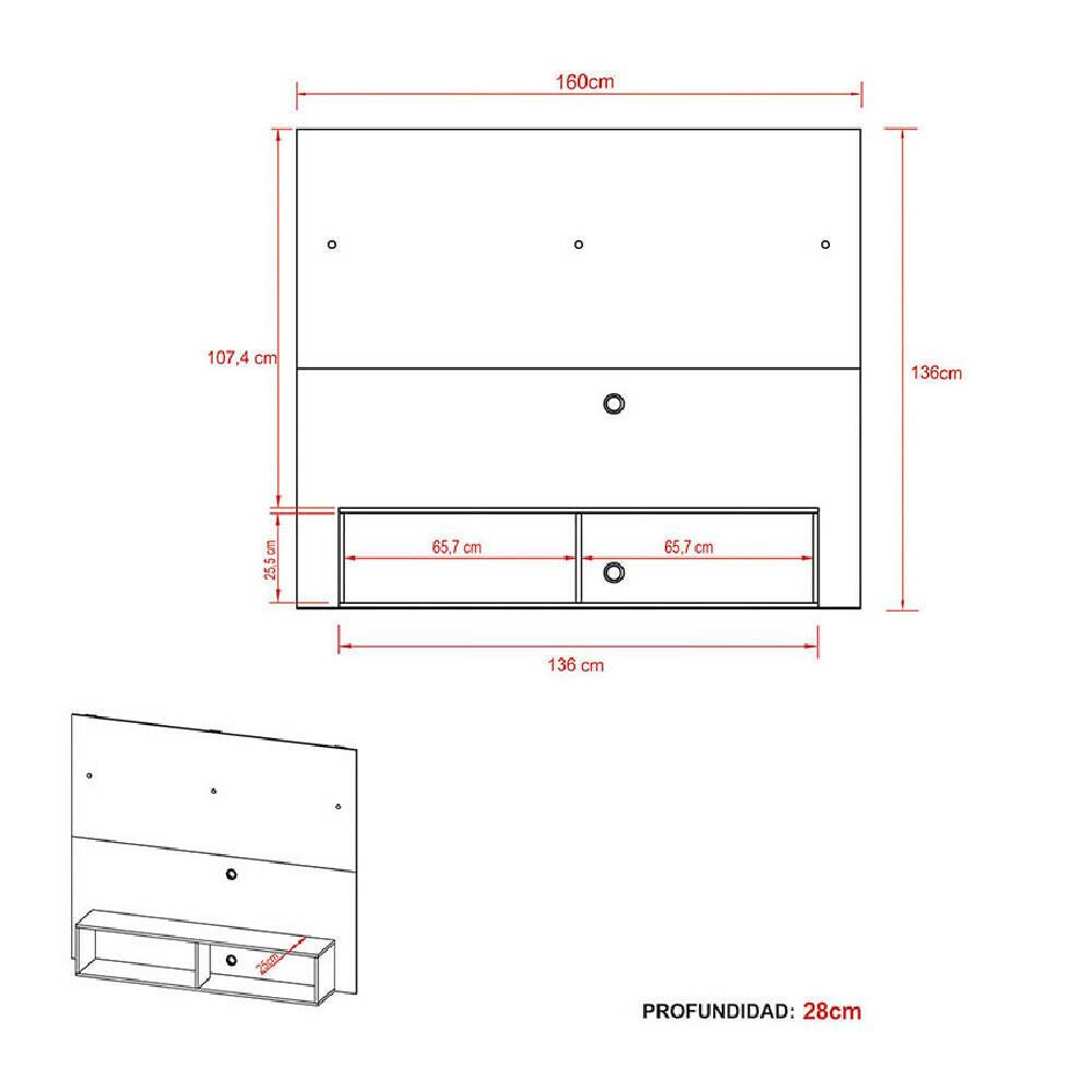 Panel Para Tv Esperanza Almendra/Negro - VIRTUAL MUEBLES
