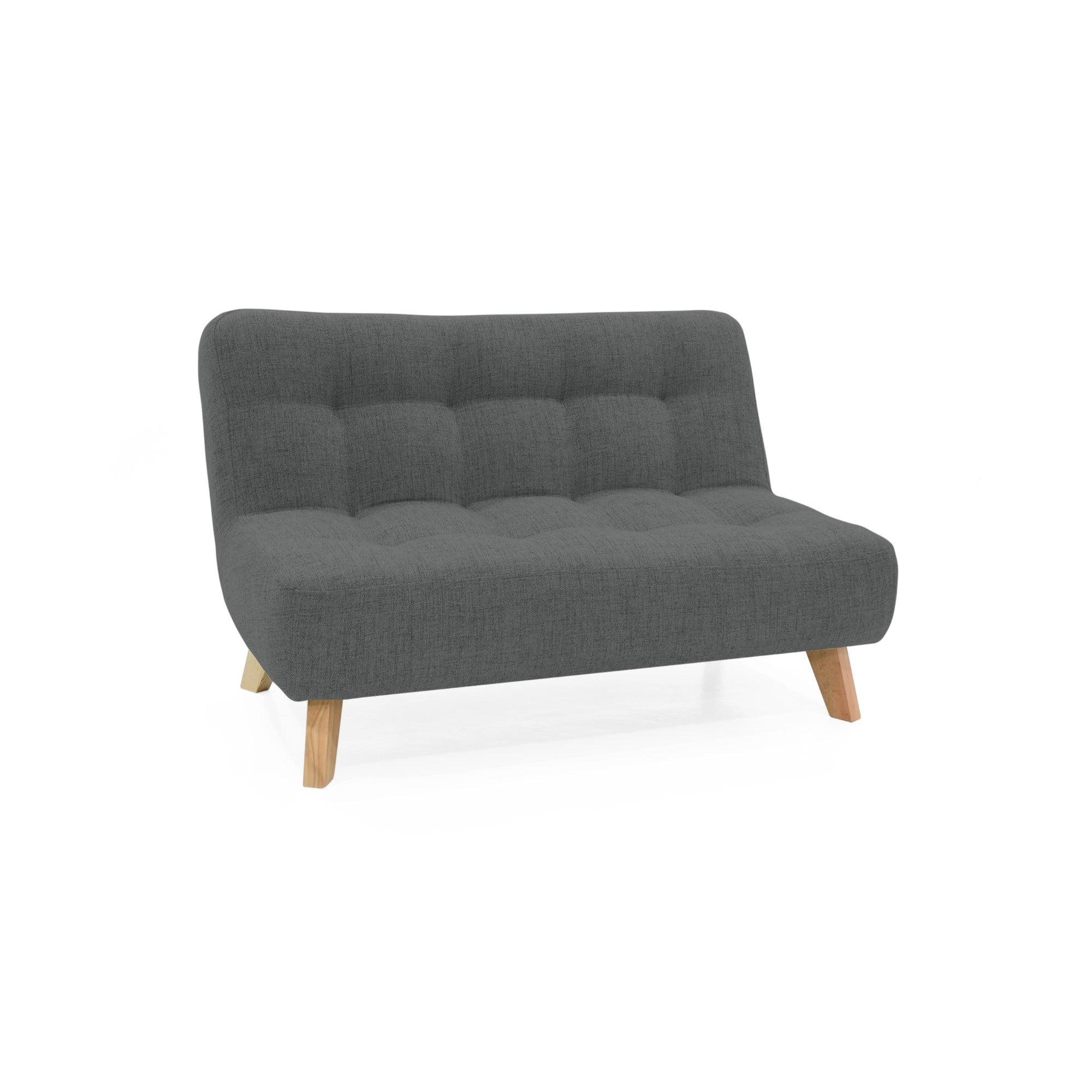 Sofa Navara 2 Puestos Tela Poliester Gris - VIRTUAL MUEBLES