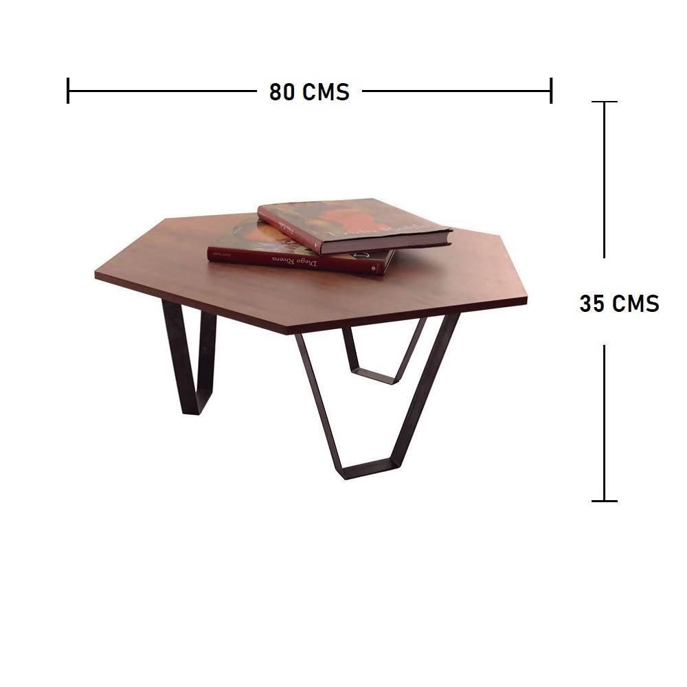 Mesa De Centro Hexagonal Nice DKO Amaretto - VIRTUAL MUEBLES