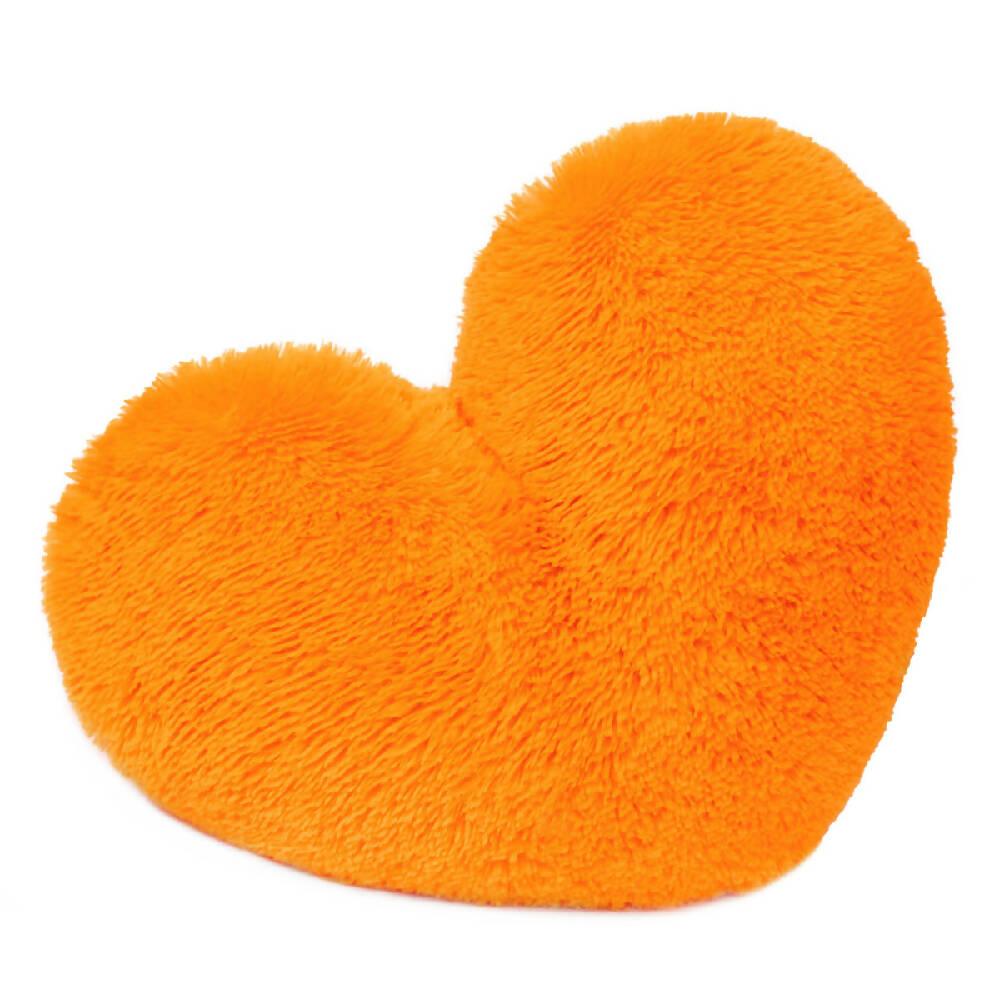 Cojín Decorativo Peludo Corazón NARANJA - VIRTUAL MUEBLES