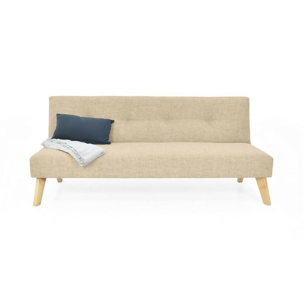 Futon London 3 Posiciones Tela Beige - VIRTUAL MUEBLES